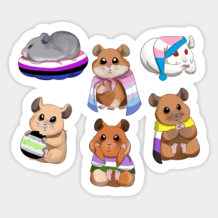 different genders with hamsters Sticker